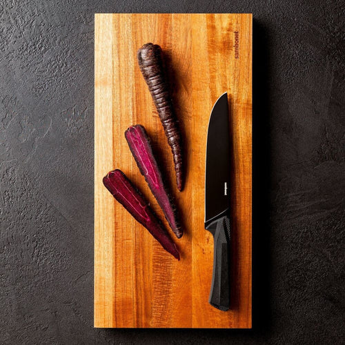 16 cm - Sambonet Black Edge Coltello Cucina In Acciaio Inox Manico In Nylon