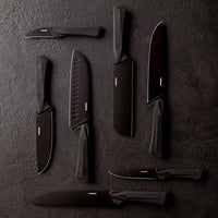 16 cm - Sambonet Black Edge Coltello Cucina In Acciaio Inox Manico In Nylon