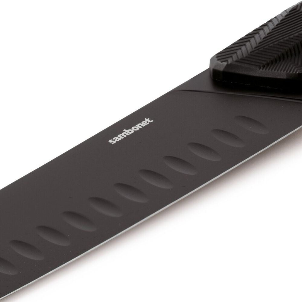 18 cm - Sambonet Black Edge Coltello Cucina Orientale In Acciaio Inox Manico In Nylon