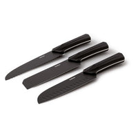 18 cm - Sambonet Black Edge Coltello Cucina Orientale In Acciaio Inox Manico In Nylon