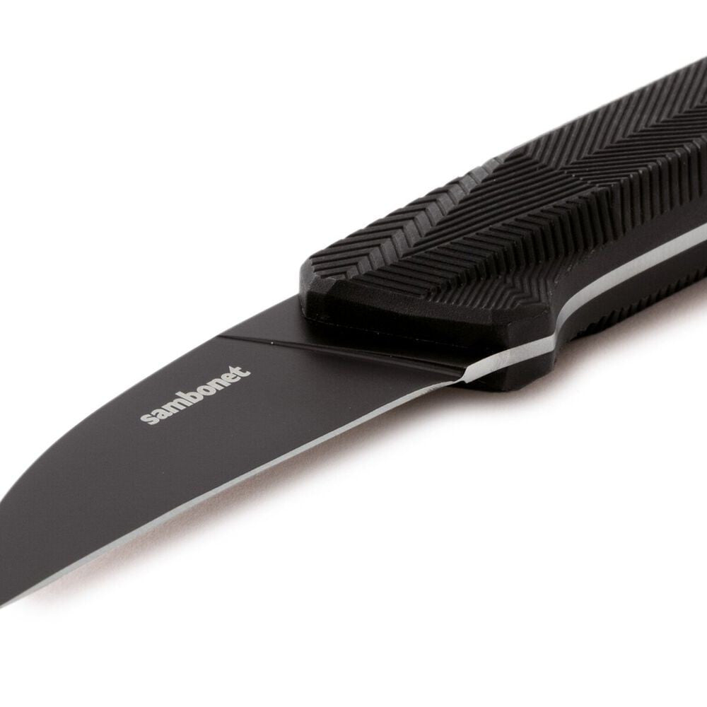 7.5 cm - Sambonet Black Edge Coltello Spelucchino In Acciaio Inox Manico In Nylon