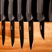 30x10 cm - Sambonet Black Edge Ceppo Coltelli Cucina Magnetico In Legno Di Acacia
