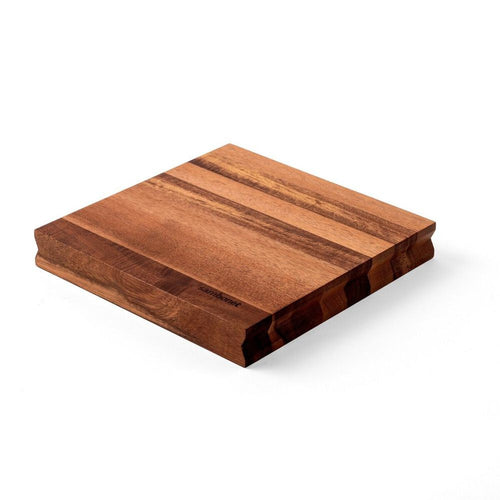 23x23 cm - Sambonet Black Edge Tagliere Cucina Magnetico Quadrato In Legno Di Acacia