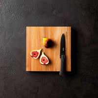 23x23 cm - Sambonet Black Edge Tagliere Cucina Magnetico Quadrato In Legno Di Acacia