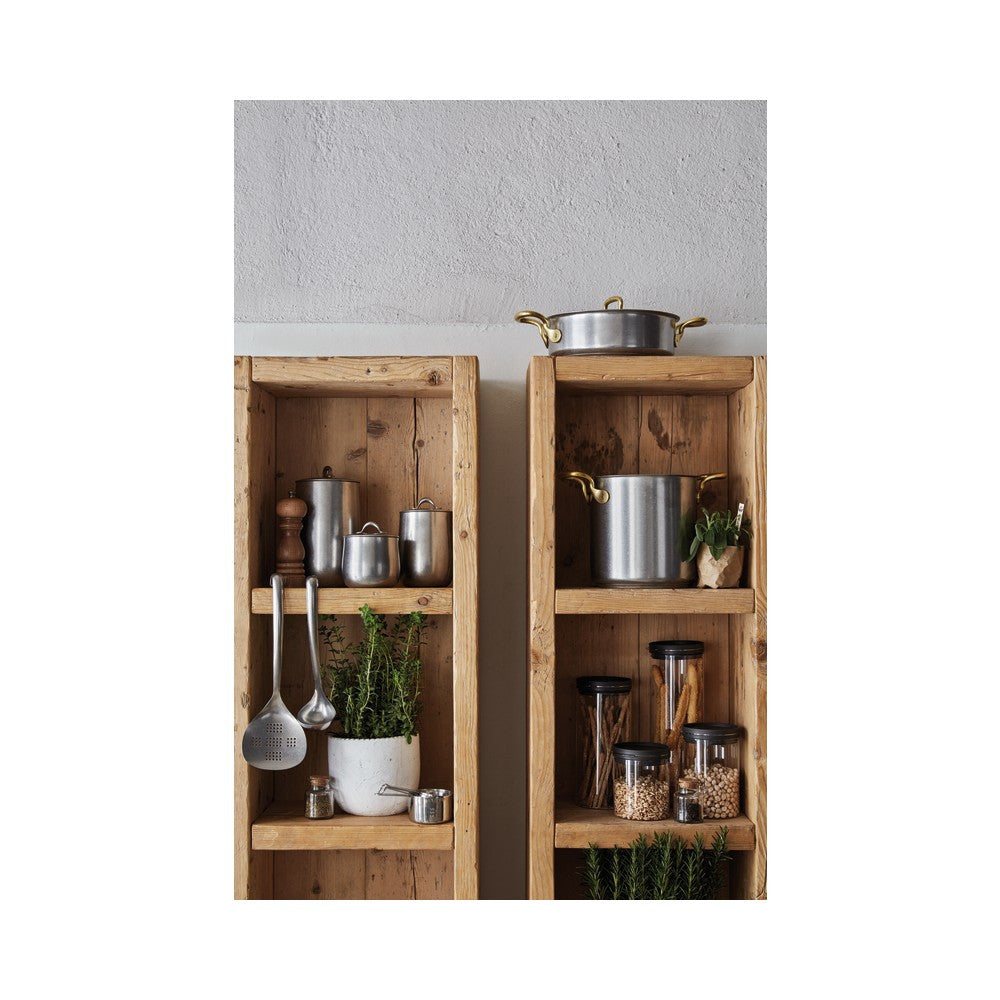 Sambonet 1965 Vintage Casseruola Bassa In Acciaio Inox Manici In Ottone