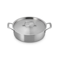 Le Creuset Essential Acciaio Inox Padella Alta Sautè Con Coperchio e Doppie Maniglie In Acciaio Inox