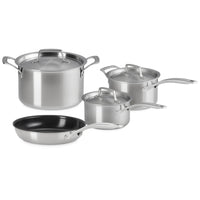 Le Creuset Inox Essential Set Pentole e Padelle In Acciaio Inox Set 4 Pz