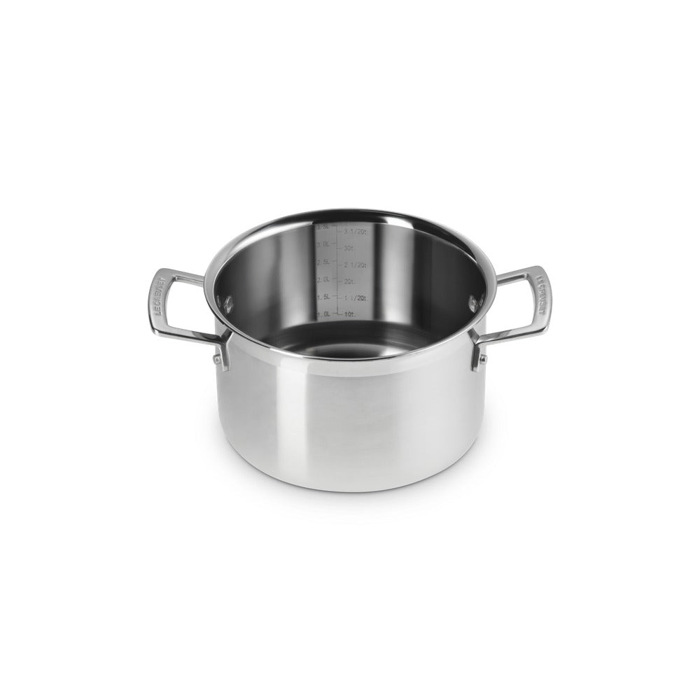 Le Creuset Acciaio Inox High Casserole with Steamer in Stainless Steel