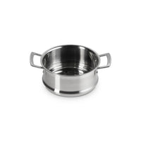 Le Creuset Acciaio Inox High Casserole with Steamer in Stainless Steel