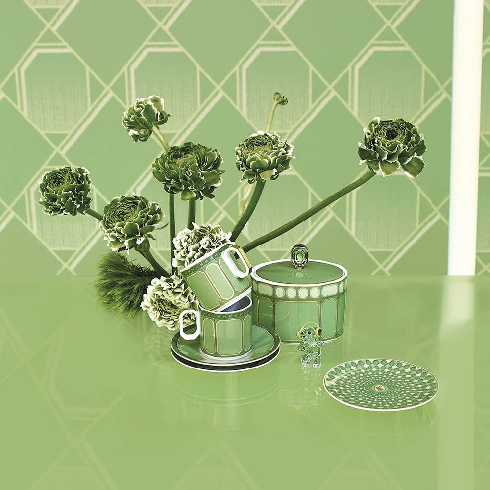 10.4 cm - Swarovski x Rosenthal Signum Plat Bord Van Porselein