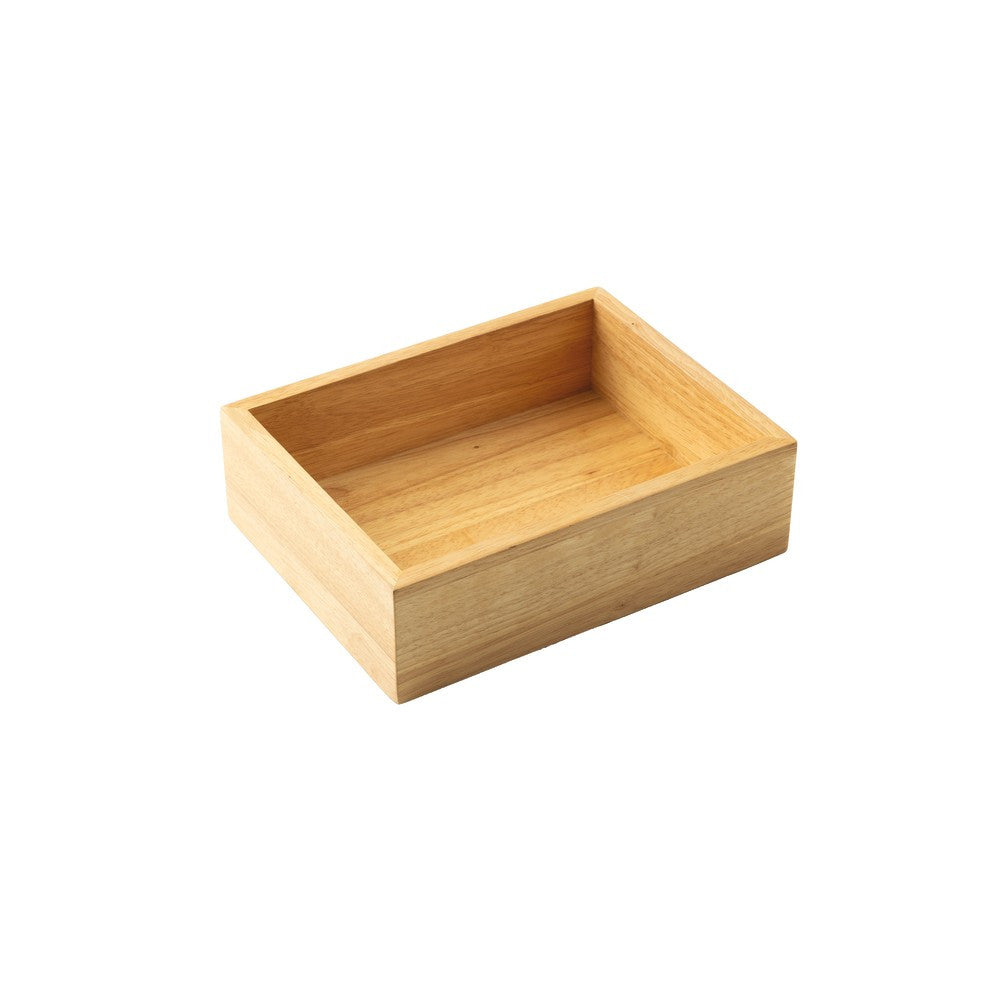 26.5x20.5 cm - Sambonet Radici Contenedor Rectangular En Madera de Caucho