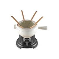 Le Creuset Savoiarda Fondue-Set mit 6 Gabeln und Brenner aus glasiertem Gusseisen