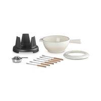 Le Creuset Savoiarda Fondue-Set mit 6 Gabeln und Brenner aus glasiertem Gusseisen