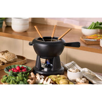 Le Creuset Savoiarda Fondue-Set mit 6 Gabeln und Brenner aus glasiertem Gusseisen