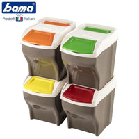 27 Lt Bama Poker Plus Poubelle tri sélectif rectangulaire plastique Set de 4 pz