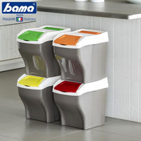 27 Lt Bama Poker Plus Poubelle tri sélectif rectangulaire plastique Set de 4 pz