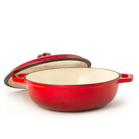 30 cm H&H Ghisa Cacerola Redonda con Tapa en Hierro Fundido