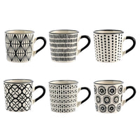 22 cl - H&H Vhera Tasse À Thé Couleurs Assorties en Grès Lot de 6 Pièces