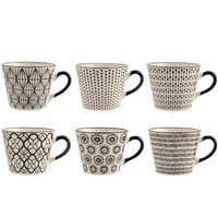 34 cl - H&H Vhera Tasse Cappuccino Couleurs Assorties en Grès Lot de 6 Pièces