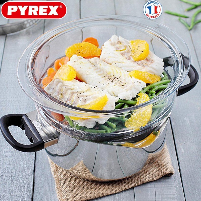 Pyrex Classic Panier vapeur rond en verre borosilicaté