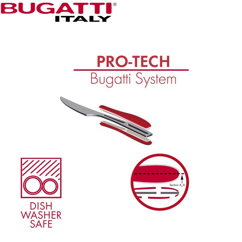 Bugatti Zebra Servizio Posate Acciaio Inox E Abs Set 24 Pz