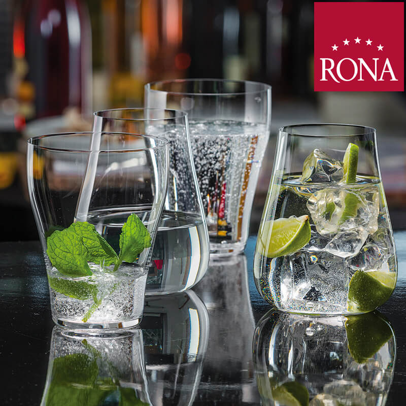 43 Cl Rona Umana Sprudelwasserglas aus Glas - Set mit 6 Stück