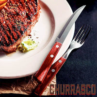 Tramontina Churrasco Cubertería de acero inoxidable Poliwood Set de 12 pz