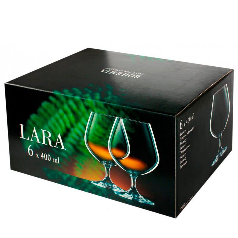 60 Cl Crystalex Bohemia Lara Snifter Glass in Glass - Set of 6 Pieces