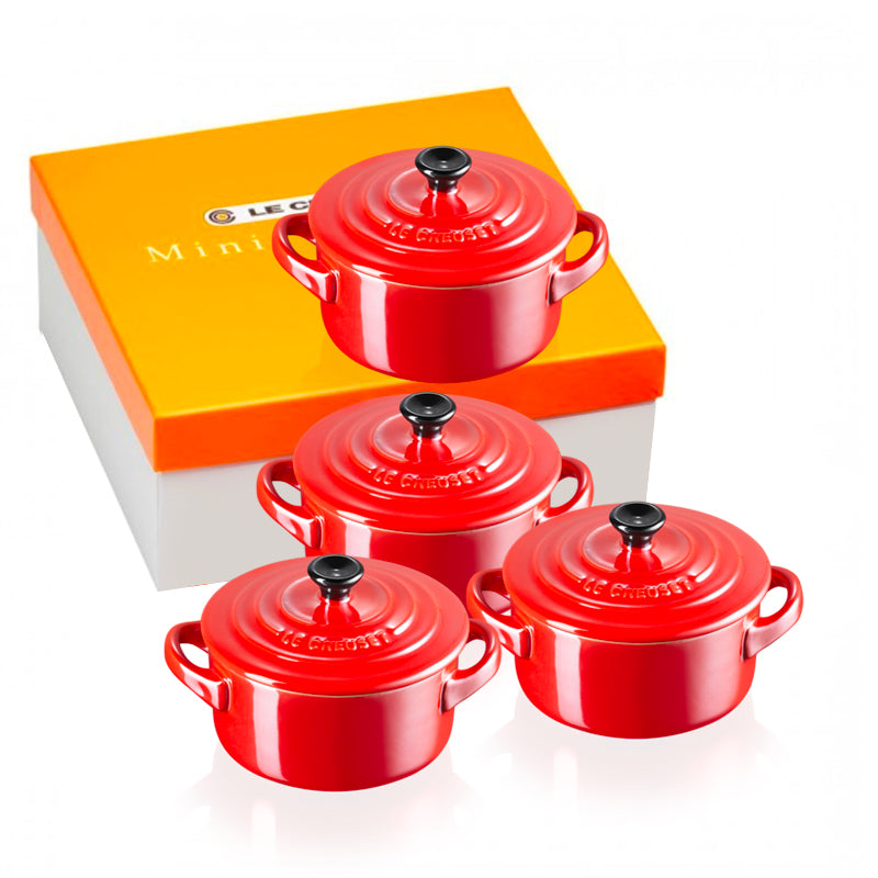 10 Cm Le Creuset Mini cocotte casserole ronde en grès vitrifié Set de 4 pz