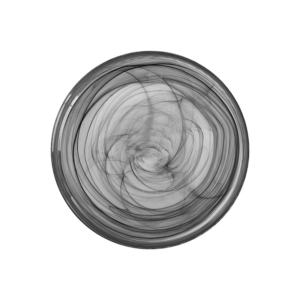 21 cm - H&H Alabastro Plato Plano Borde Elevado En Vidrio - Set de 6 Pzas