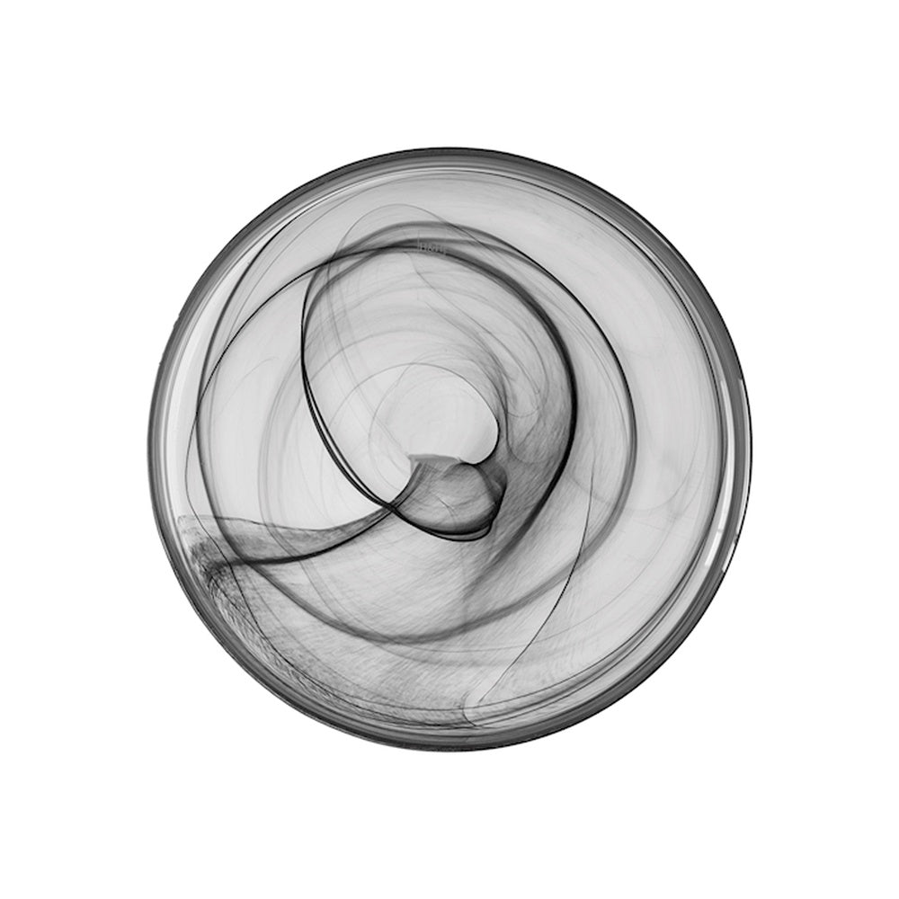 28 cm - H&H Alabastro Flat Plate with Raised Rim in Glass - Set of 6 Pcs