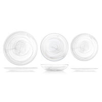 21 cm - H&H Alabastro Deep Plate in Glass - Set of 6 Pcs