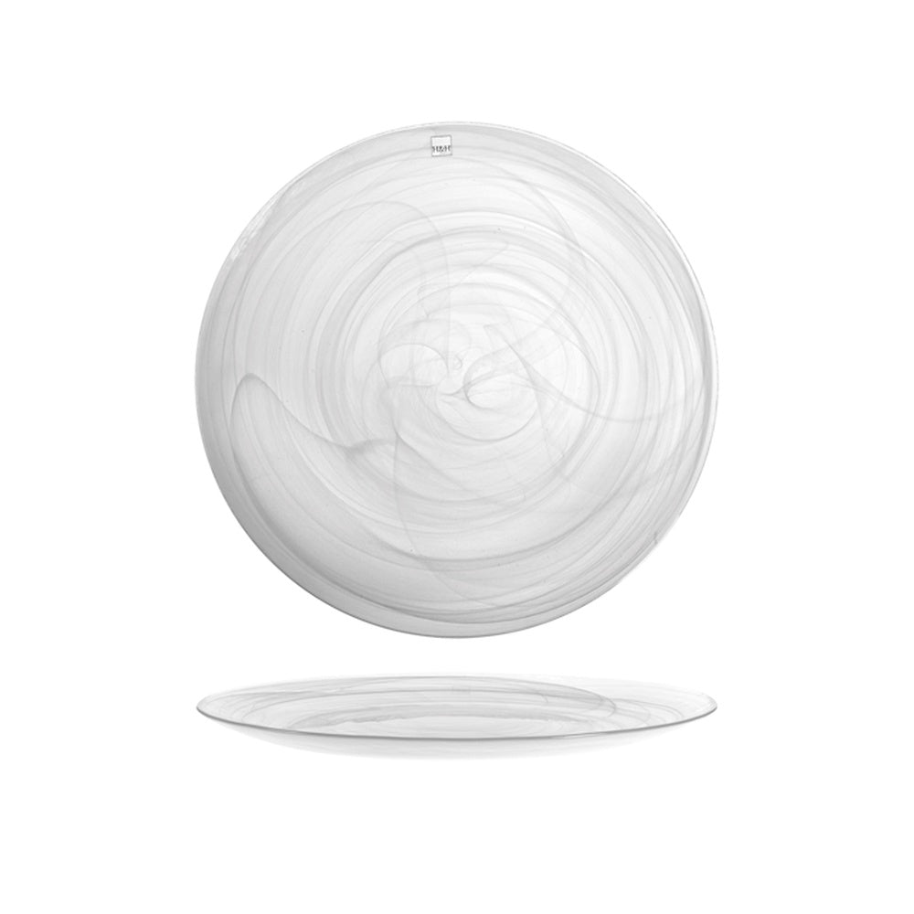 32.5 cm - H&H Alabastro Plato Llano En Vidrio - Set de 6 Piezas