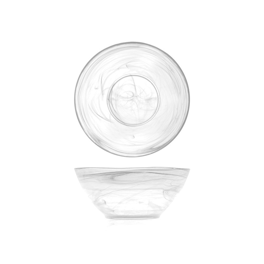 23 cm - H&H Alabastro Saladekom van glas - Set van 4 st