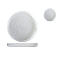 21 cm - H&H Alabastro Plato Plano Borde Elevado En Vidrio - Set de 6 Pzas