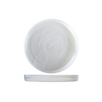 21 cm - H&H Alabastro Plato Plano Borde Elevado En Vidrio - Set de 6 Pzas