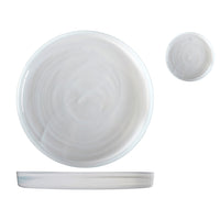 33 cm - H&H Alabastro Raised-Rim Glass Dinner Plate - Set of 6 Pcs