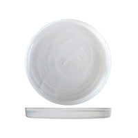 33 cm - H&H Alabastro Raised-Rim Glass Dinner Plate - Set of 6 Pcs
