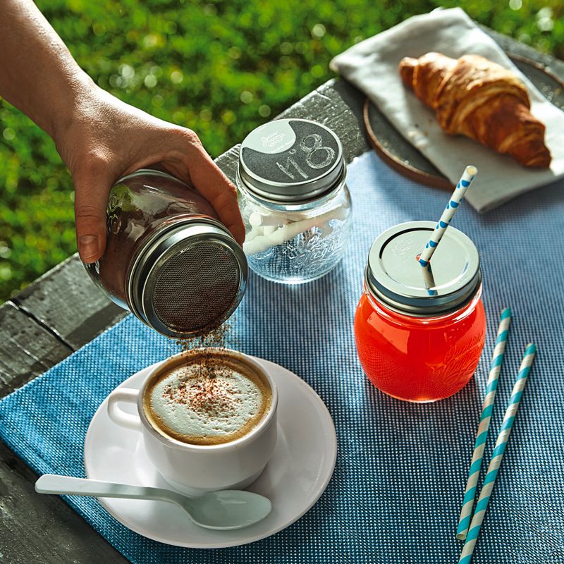 25 Cl Bormioli Rocco Quattro Stagioni Genietti-Glas aus Glas mit Siebdeckel
