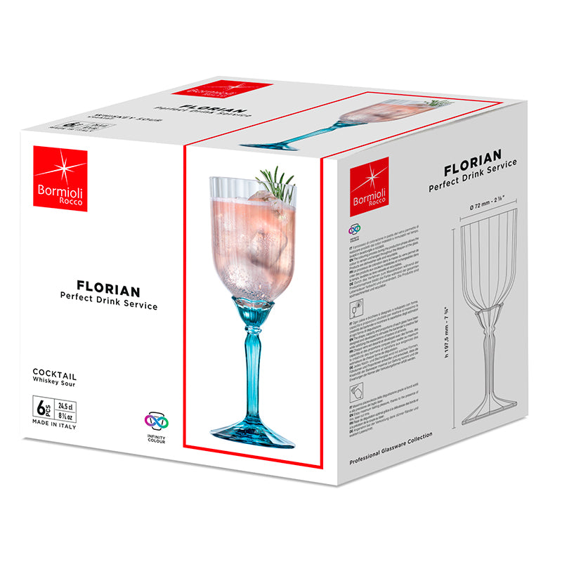 24 5 Cl Bormioli Rocco Florian Verre À Cocktail En Verre Lot de 6 Pièces