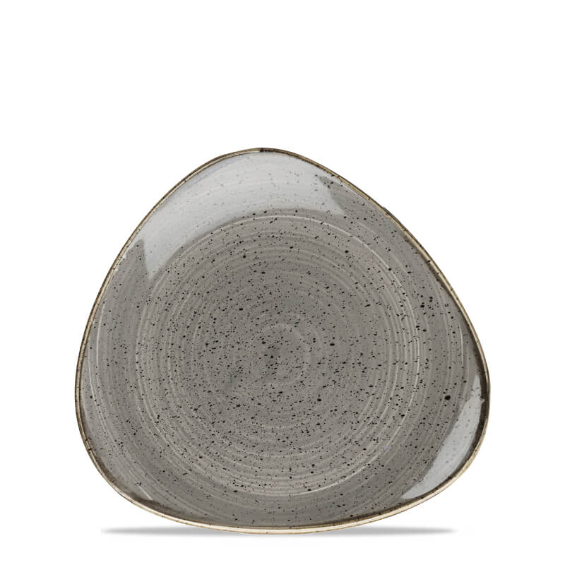19 2X19 2 Cm Churchill Stonecast flat triangular plate in vitrified porcelain