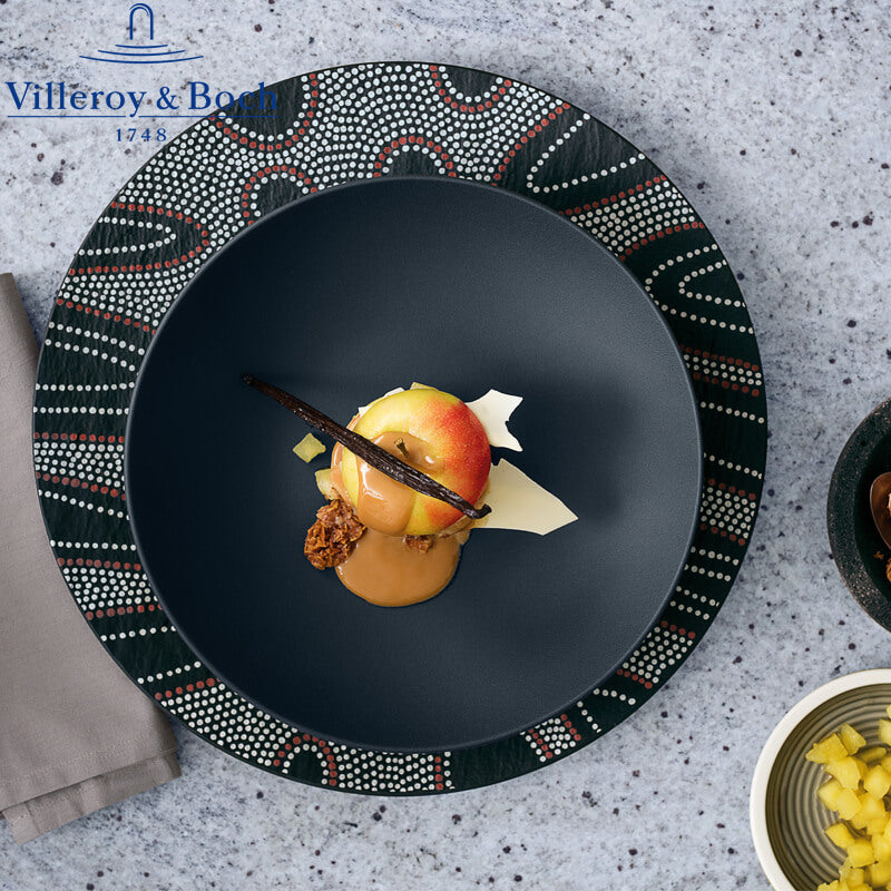 25 Cm Villeroy And Boch Manufacture Rock Piatto Piano In Porcellana Set 6 Pz