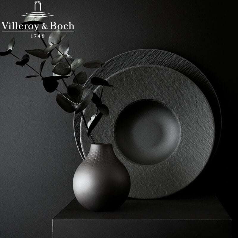 28 Cm Villeroy And Boch Manufacture Rock Pastabord in Porselein - Set van 6 Stuks