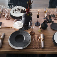 28 Cm Villeroy And Boch Manufacture Rock Pastabord in Porselein - Set van 6 Stuks
