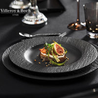 27 Cm Villeroy And Boch Manufacture Rock Flat Plate In Porcelain Set of 6 Pcs
