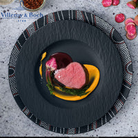 27 Cm Villeroy And Boch Manufacture Rock Flat Plate In Porcelain Set of 6 Pcs