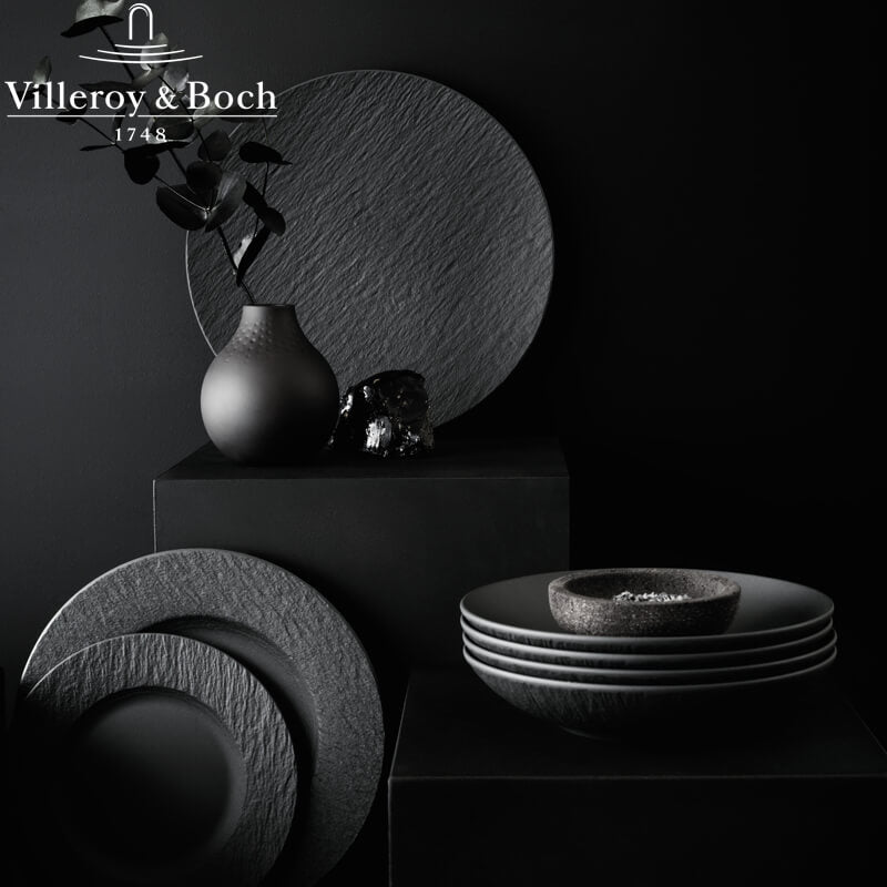 32 Cm Villeroy And Boch Manufacture Rock Pizzateller aus Porzellan - Set mit 6 Stück