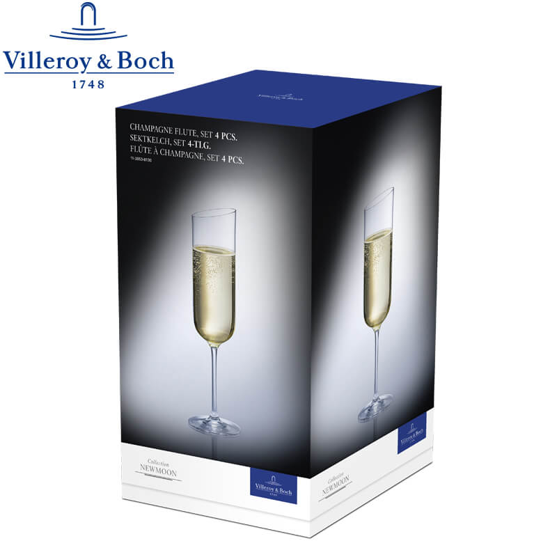 17 Cl Villeroy And Boch Newmoon Champagnerflöte aus Glas Set mit 4 Teilen