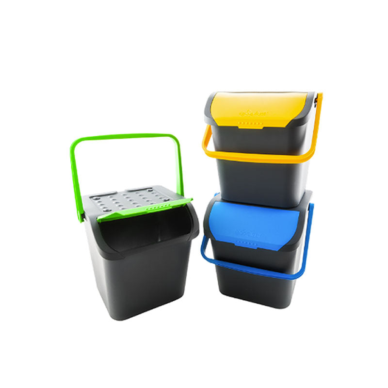 28 Lt Ecoplast Ecologic Rectangular Bin in Plastic Set of 3 Pcs