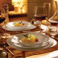 Bormioli Rocco Parma Service de Vaisselle en Verre Opale - Lot de 19 Pcs